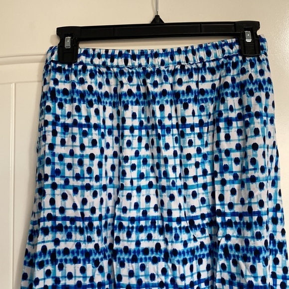 Tommy Bahama Dot Matrix Maxi Skirt Blue White Pull On Elastic Waist Sz XXS - Picture 8 of 11